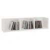 Image de Etagère murale NELLO, meuble de rangement pour CD et DVD ou décoration avec 3 compartiments ouverts, en mélaminé blanc mat