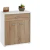 Image de Buffet salon MONACO, L 60 cm - Blanc et chêne sonoma