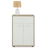 Image de Buffet CALAIS, commode meuble de rangement avec 1 tiroir et 2 portes, en mélaminé décor chêne sonoma et blanc mat
