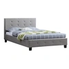 Image de Lit adulte 120 x 190 cm en tissu sommier a lattes de couleur