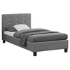 Image de Lit 96 x 208 x 87 cm en tissu sommier a lattes pour 2 personnes de couleur