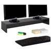 Image de Support d'écran d'ordinateur SCREEN, réhausseur pour deux moniteurs ou un grand écran, longueur 100 cm, en mélaminé noir mat