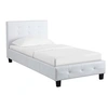 Image de Lit simple REVE, 90 x 190 cm, capitonné avec sommier, revêtement synthétique blanc