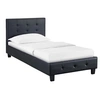 Image de Lit simple GENERIQUE 90x190 sommier tete de lit - sommier a lattes noir