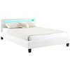 Image de Lit 1 place pinot 146 x 206 x 80 cm en synthetique sommier a lattes pour 2 personnes de couleur
