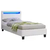 Image de Lit luceno 206 x 96 x 85 cm en synthetique sommier a lattes pour 2 personnes de couleur