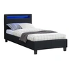 Image de Lit 1 place 96 x 206 x 85 cm en tissu sommier a lattes pour 2 personnes de couleur