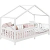 Image de Lit cabane 90x190 en bois massif barriere - sans sommier blanc