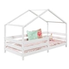 Image de Lit cabane 90x190 en bois barriere - sans sommier blanc