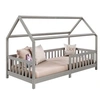 Image de Lit cabane NINA 90 x 190 cm, en pin massif lasuré gris