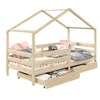 Image de Lit cabane ENA avec tiroirs, 90 x 200 cm en pin massif naturel