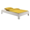 Image de Lit futon THOMAS couchage simple 100 x 200 cm 1 place / 1 personne, en pin massif lasuré blanc