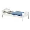 Image de Lit simple 90x200 en bois massif tete de lit tiroir - sans sommier blanc