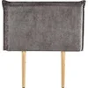 Image de Tête de lit DELMO 90 sur pieds, en tissu - Gris