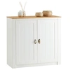 Image de Buffet salle à manger BOLTON L 91 cm bois massif, Blanc et brun