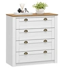 Image de Commode chambre BOLTON L 91 cm en bois massif - Blanc