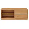 Image de Meuble TV MAITE L 110 cm 2 tiroirs en bois massif - Coloris chêne