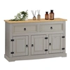 Image de Buffet salle à manger TEQUILA L 133 cm en bois massif - Gris