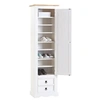 Image de Armoire TEQUILA avec 1 porte et 2 tiroirs, en pin massif lasuré blanc et brun