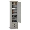 Image de Armoire TEQUILA avec 1 porte et 2 tiroirs, en pin massif lasuré gris et brun