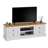Image de Meuble TV KENT L 144 cm en bois massif - Blanc et brun
