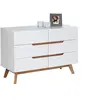 Image de Commode chambre TIBOR L 98 cm en bois massif - Blanc