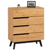 Image de Commode chambre TIBOR L 80 cm en bois massif - Finition laquée