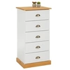 Image de Chiffonnier PARIS L 48 cm en pin massif - Blanc et brun