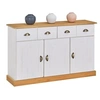 Image de Buffet salon PARIS L 116 cm bois massif, Blanc et brun