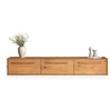 Image de Meuble TV suspendu TECCA L 180 cm 3 portes en bois massif - Coloris chêne