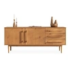 Image de Buffet TECCA L 170 cm 2 portes 3 tiroirs en bois massif - Coloris chêne