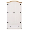 Image de Armoire CAMPO avec 2 portes et 1 tiroir - En pin massif coloris blanc/naturel