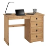 Image de Bureau en pin SALSA avec 4 tiroirs, style mexicain, finition teintée/cirée