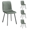 Image de Lot de 4 chaises TERNI, en tissu suédine vert
