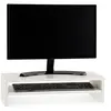 Image de Réhausseur d'écran CONNECT en bois blanc avec 1 étagère 52 x 26 cm, support pratique pour ordinateur portable