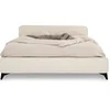 Image de Lit double RAVELLO 140 x 190 cm, revêtement en tissu - Blanc crème