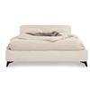 Image de Lit double LEVERDA 140 x 190 cm, revêtement en tissu - Blanc