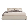 Image de Lit double BELARTI 140 x 190 cm, revêtement en tissu - Beige