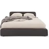 Image de Lit double BELARTI 140 x 190 cm, revêtement en tissu - Gris foncé