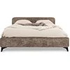Image de Lit double LEVERDA 140 x 190 cm, revêtement en tissu - Brun