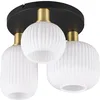 Image de Trio Leuchten Plafonnier DIVA 619800308, Métal Laiton/Noir mat, Verre Blanc, excl. 3x E27 en occasion ou reconditionné