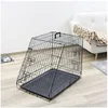 Image de Cage pour Chien 76x54x64 cm Noir Pliable Chenil Animaux Caisse Chat