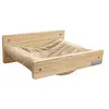 Image de Hamac Mural Pour Chats - - Timber - 38 X 33,5 X 16 Cm - Bois Massif - Tissu Peluche