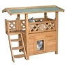 Image de Maisonnette pour chat - - Lodge - Bois - Marron / Vert - 77 x 50 x 73 cm