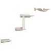 Image de Mur D'Escalade Pour Chat - Zugspitze - 5 Pieces - Sisal Et Tissu Rembourré