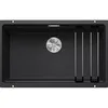 Image de BLANCO ETAGON 700-U Évier en granit noir en SILGRANIT noir | Type de montage : sous plan | Pour armoires inférieures de 80 cm de large | Concept de système bien pensé avec rails ETAGON polyvalents en occasion ou reconditionné