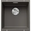Image de BLANCO SUBLINE 400-U | Évier en granit SILGRANIT gris volcanique | Type de montage : sous plan | pour armoires inférieures de 50 cm de large | Forme de bassin 2 en 1 : deux bacs, une découpe et une en occasion ou reconditionné