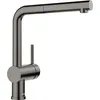 Image de BLANCO LINUS-S Robinet de cuisine en acier satiné foncé, haute pression, avec tuyau extractible, clapet anti-retour, cartouche en céramique, qualité de l'eau garantie et économie d'eau en occasion ou reconditionné