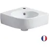 Image de Lave-mains d'angle Renova Compact, trou de robinetterie au centre, Blanc