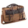 Image de : Sac de voyage 30 L en toile avec bandoulière et 2 poches externes